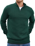 Men's Quarter Zip Pullover Slim Fit Lightweight Mock Neck Sweater soft