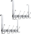 Over The Door Hook Rack with 5 Tri Hooks - Slim Sturdy Storage