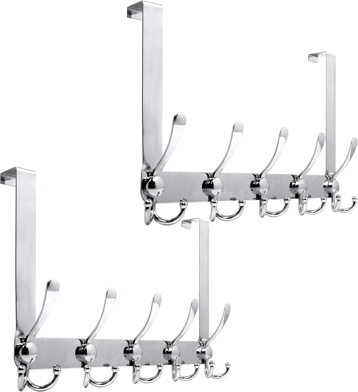WEBI Over The Door Hook Rack with 5 Tri Hooks for Coats