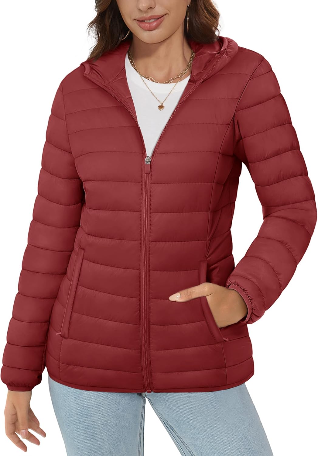 Lightweight Quilted Puffer Jacket for Women - Warm Winter Coat