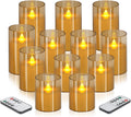 Flameless Candles 4ft 5ft 6ft Acrylic Glass Pillars 12-Pack - Long-Run