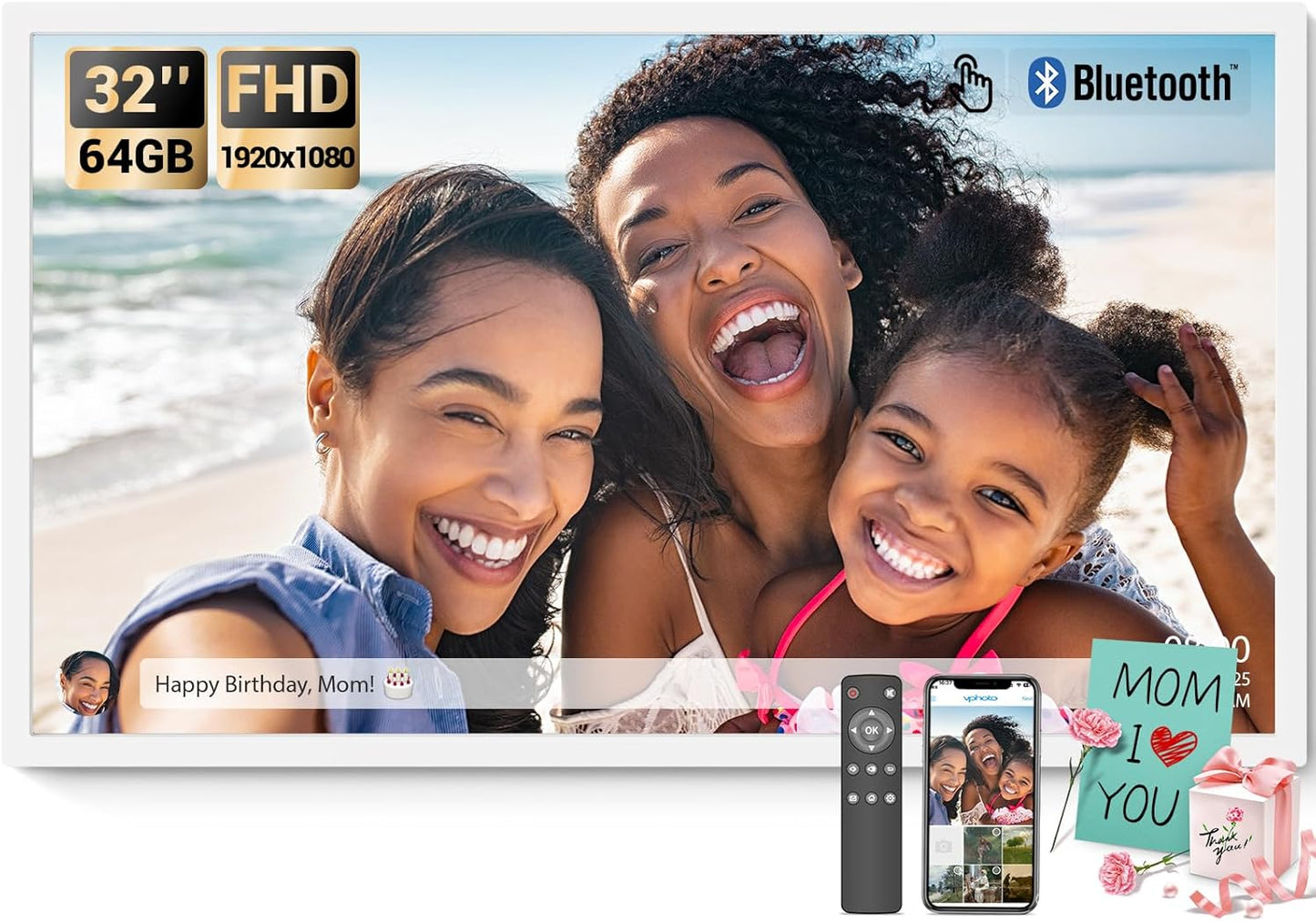 BSIMB 32 Inch Large Digital Picture Frame with Touchscreen