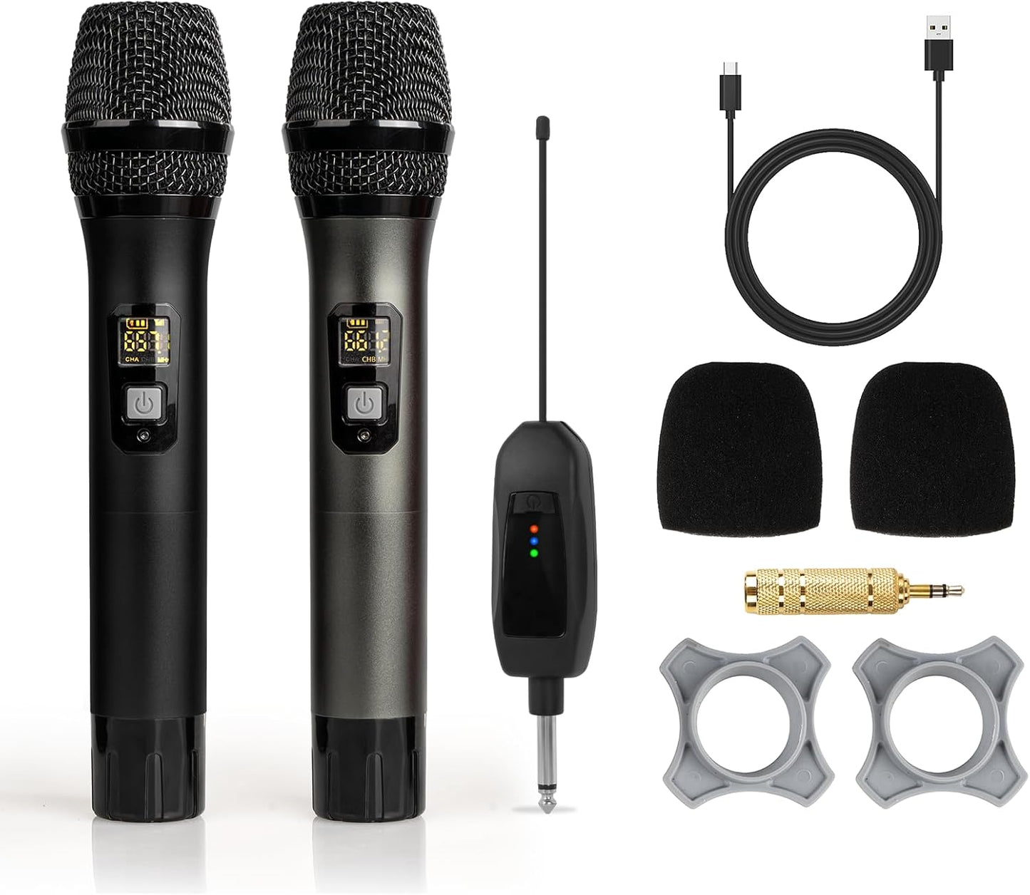 Soundgeek Wireless Microphone UHF Dual Handheld Mic for Events