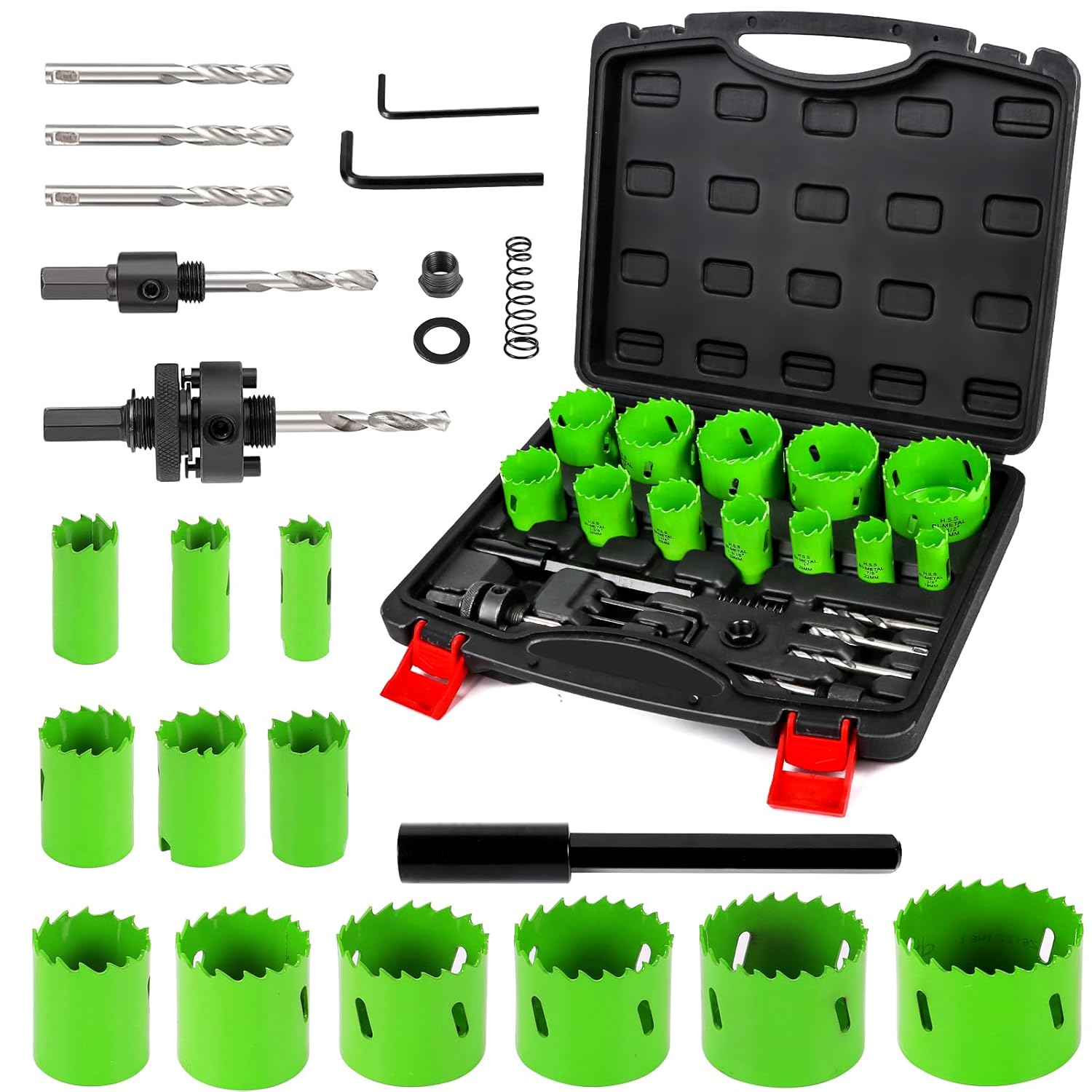 LifeIdeas Bi-Metal Hole Saw Kit: 22PCS Set for Versatile Cutting