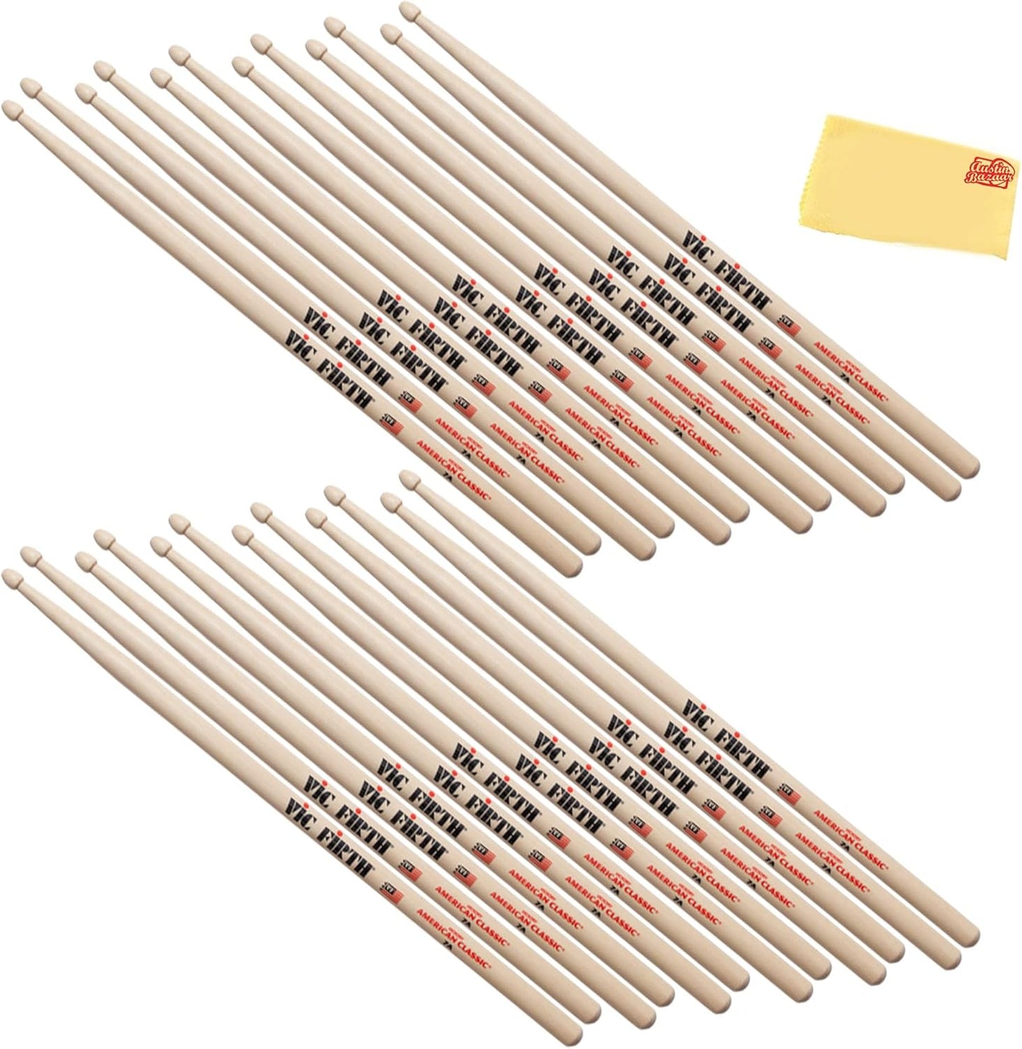 Vic Firth American Classic 7A Wood-Tipped Drumsticks for Jazz