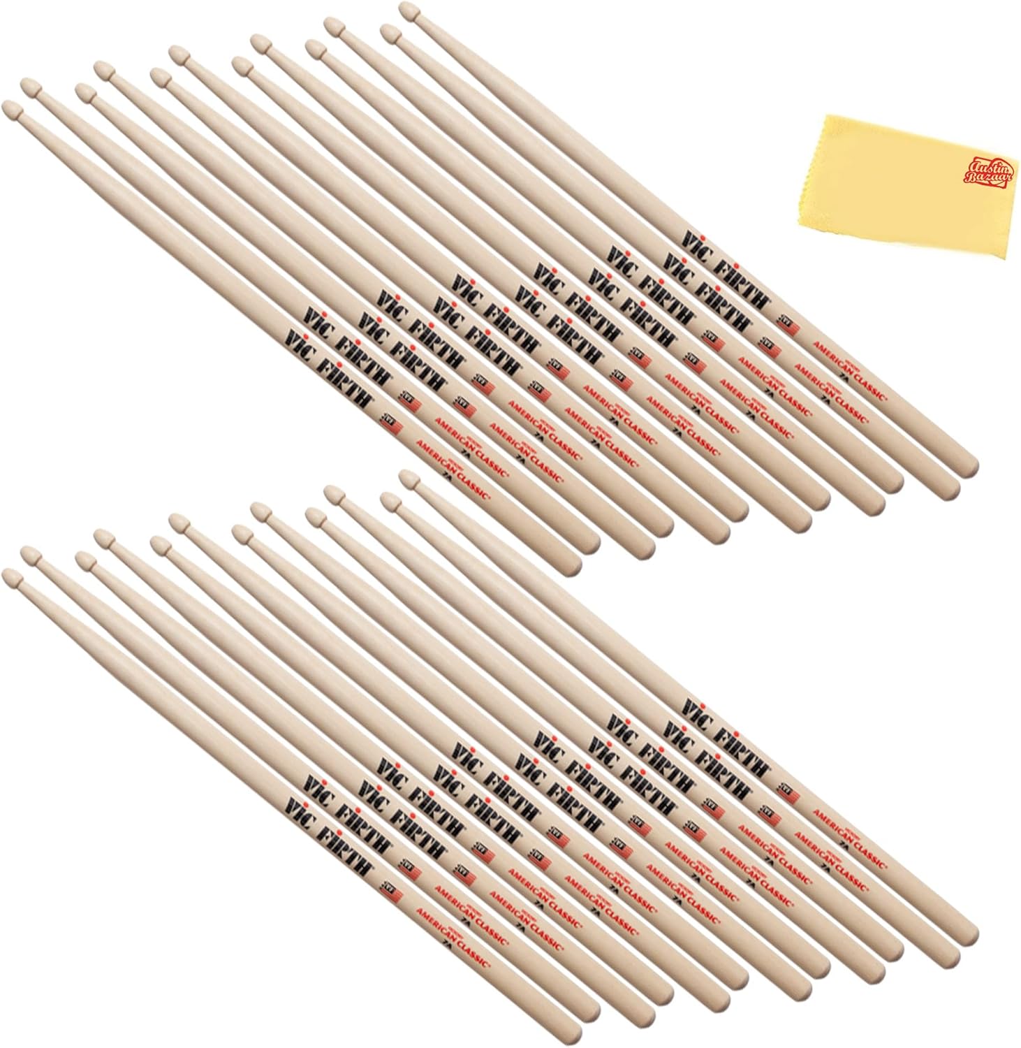 Vic Firth American Classic 7A Wood-Tipped Drumsticks for Jazz