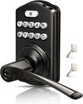 Veise Keypad Door Lock with Handle - Keyless Entry, Matte Black