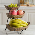 3 Tier Fruit Bowl for Kitchen Counter - Space-Saving Ceramic Stand