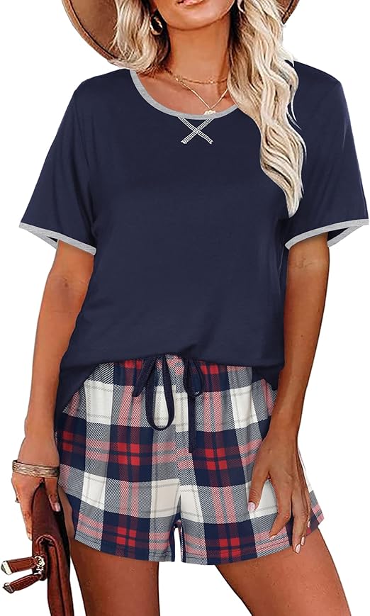 Ekouaer Women Pajama Set Casual Short Set for Ultimate Comfort