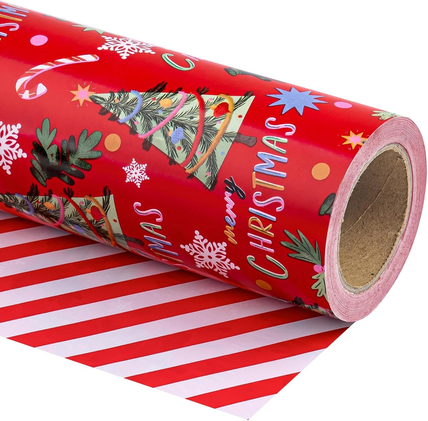 30 Inch Jumbo Reversible Christmas Wrapping Paper for Holidays