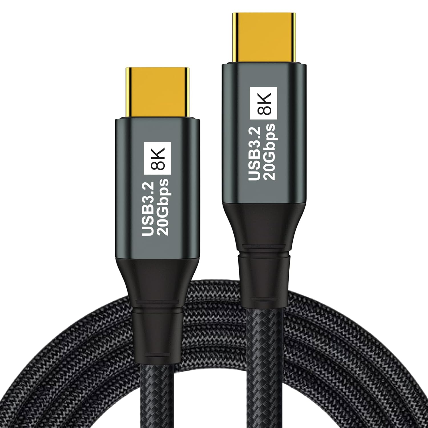 10FT 8K USB-C Monitor Cable-100W PD-Fast Charge-20Gbps Data