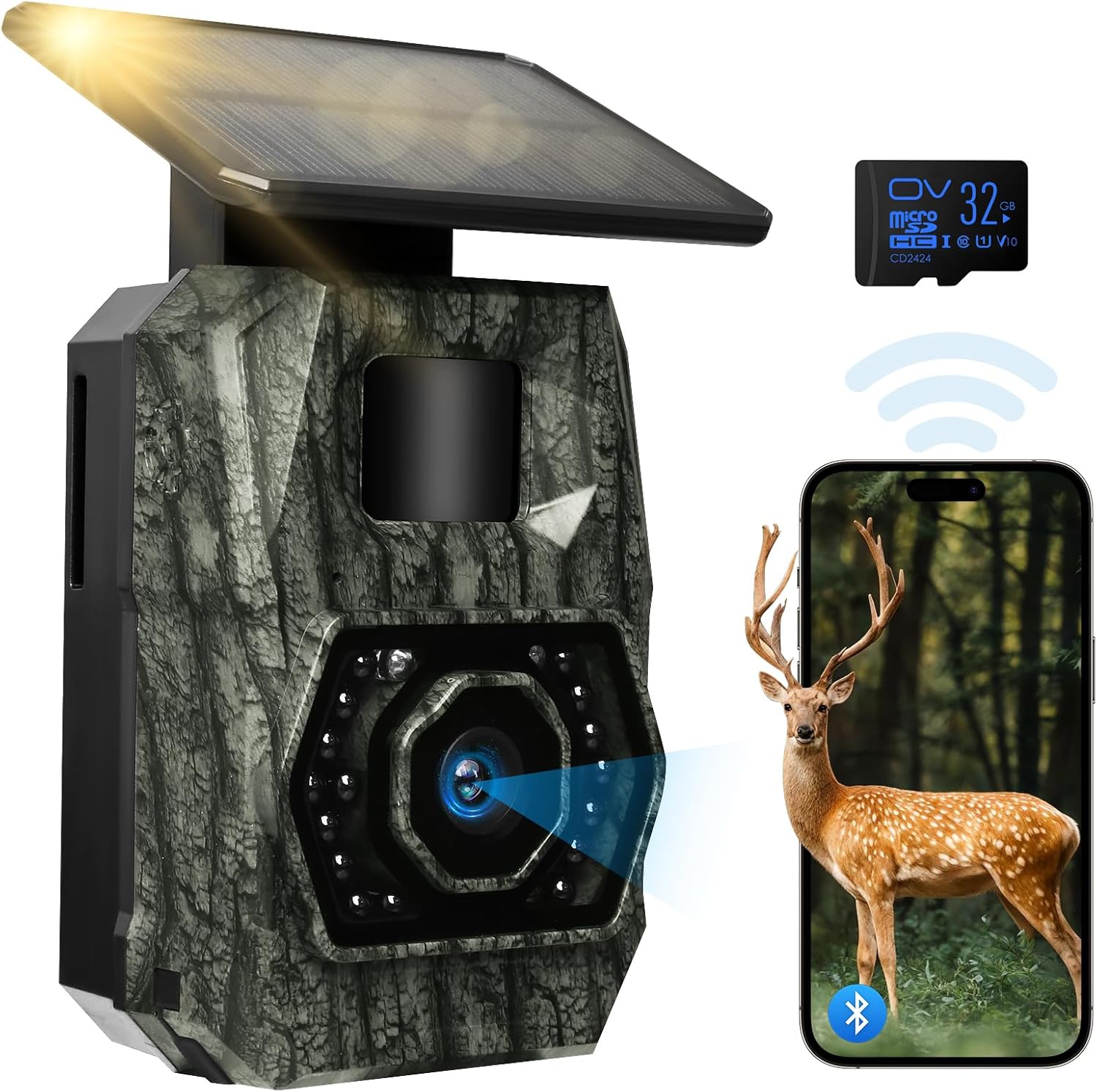 MAXDONE Solar Trail Camera: Fast 0.1s Trigger Speed