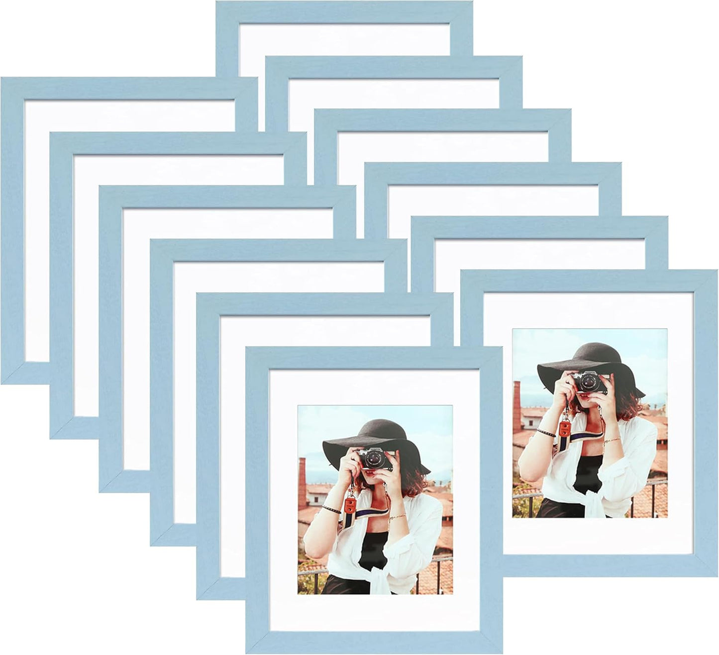 Picrit 8x10 Picture Frame Set of 12 for Wall or Table Display