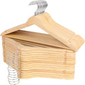 Solid Wood Hangers 30 Pack - Slim Wooden Coat Hangers for Closet