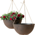 Large Hanging Planters 13 in Set of 2 - Contemporary Industrial Style
