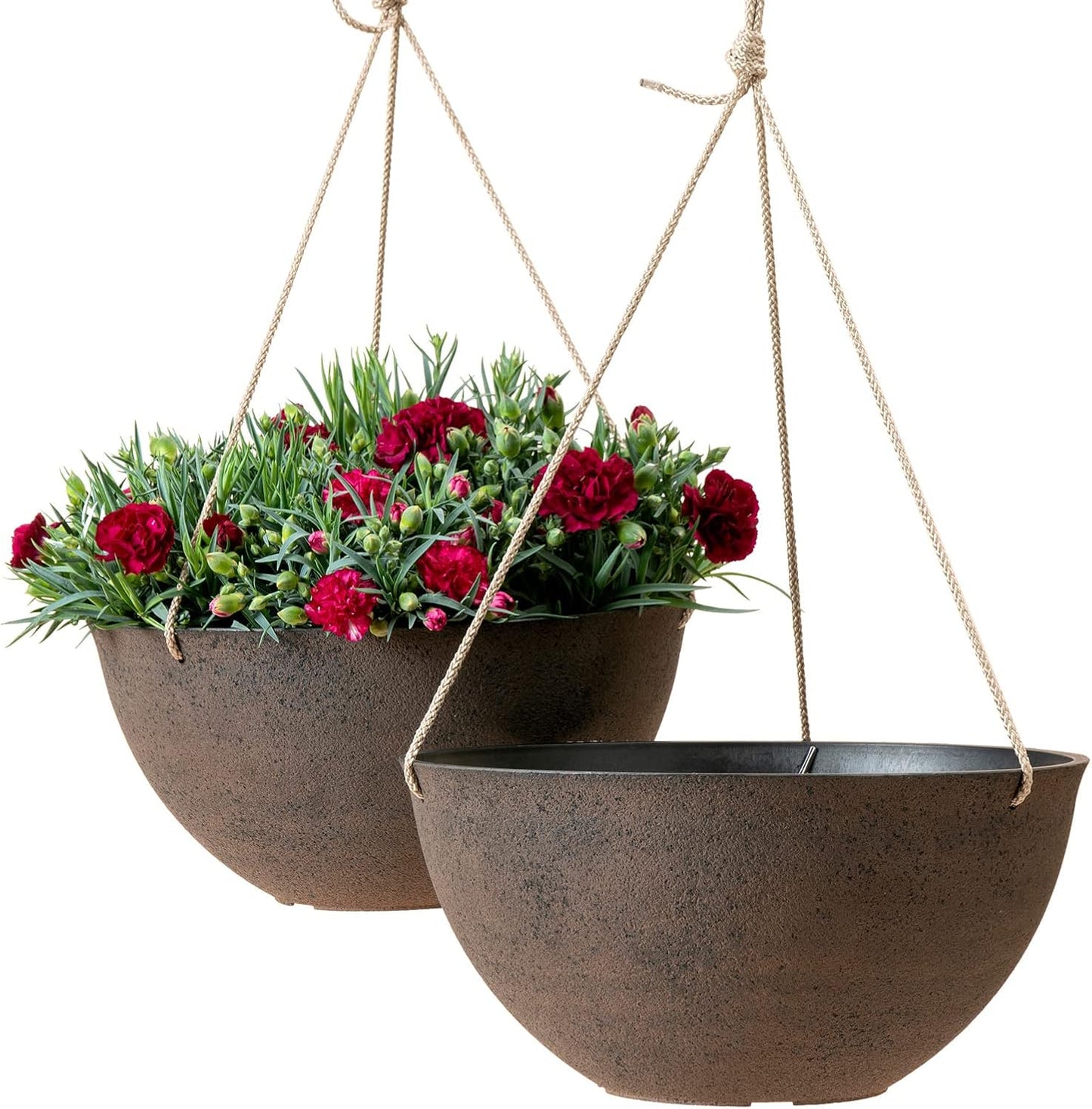 Large Hanging Planters Set of 2 for Indoor and Outdoor Use