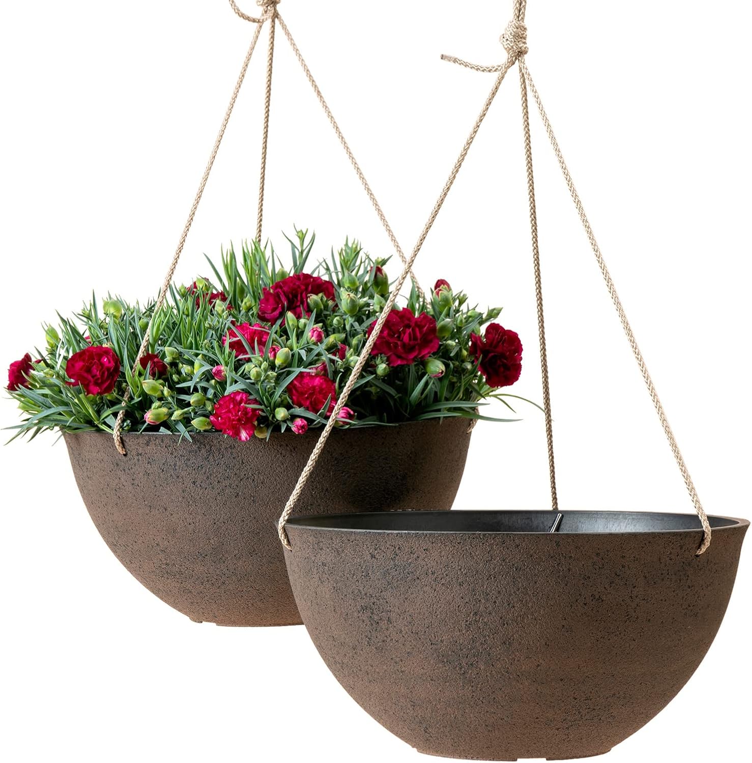 Large Hanging Planters Set of 2 for Indoor and Outdoor Use