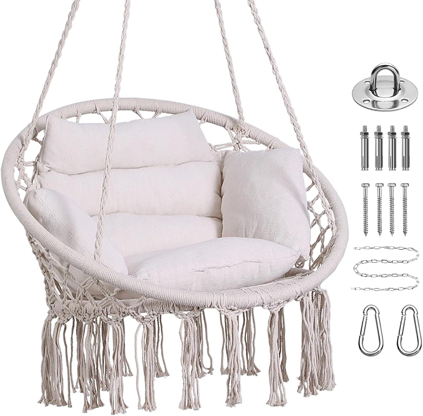 Goutime Hammock Chair - Macrame Hanging Swing for Relaxation