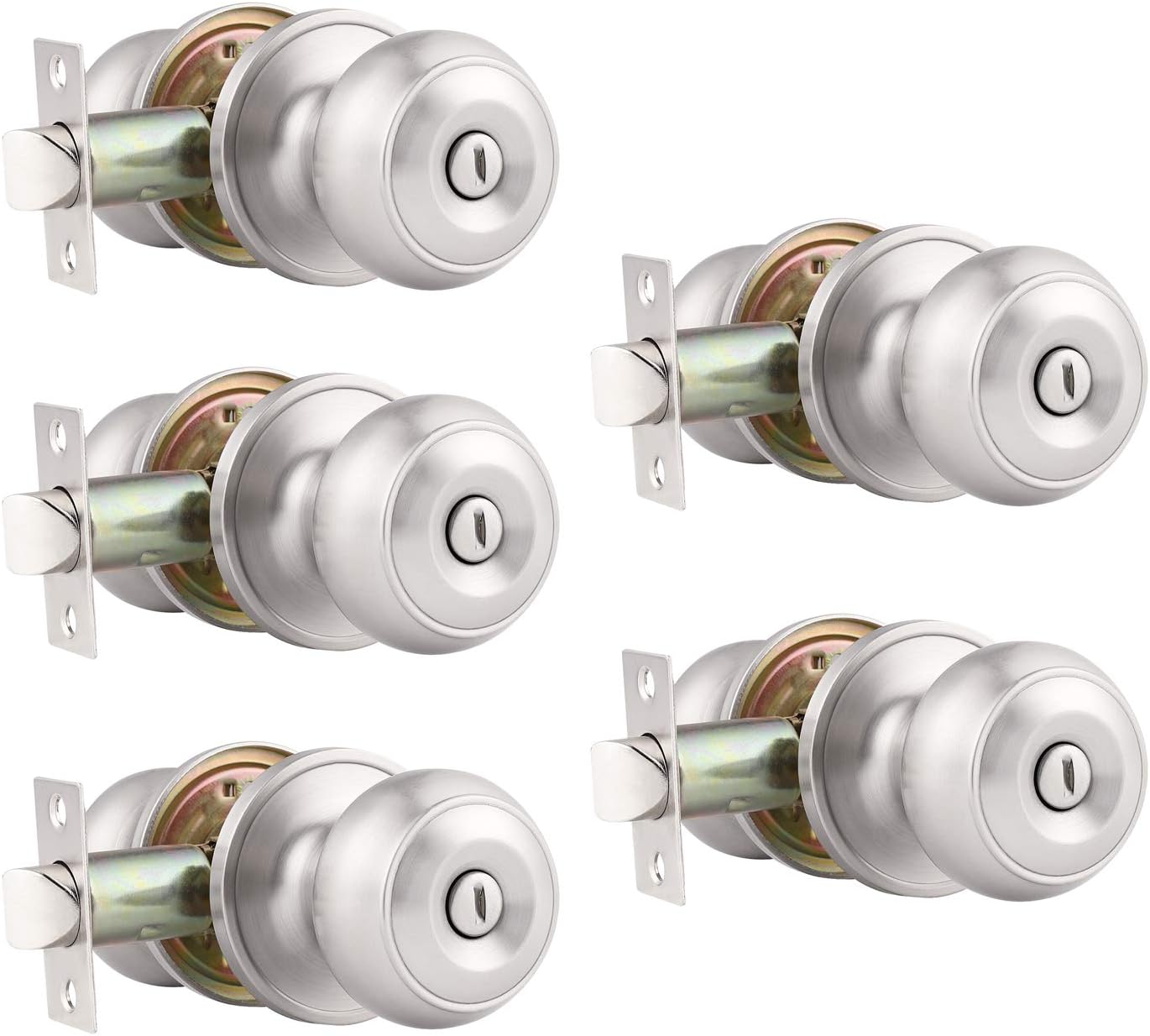 Probrico 5 Pack Round Privacy Door Knob for Secure Locking