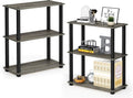 3-Tier Storage Shelves Set of 2 in French Oak - Compact Corner
