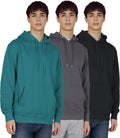 3 Pack Mens Fleece Hoodie Lightweight Athletic Pullover - Versatile
