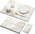Large Stone Dish Drying Mat Set 24x16 and 8x4 in - Quick Dry Counter
