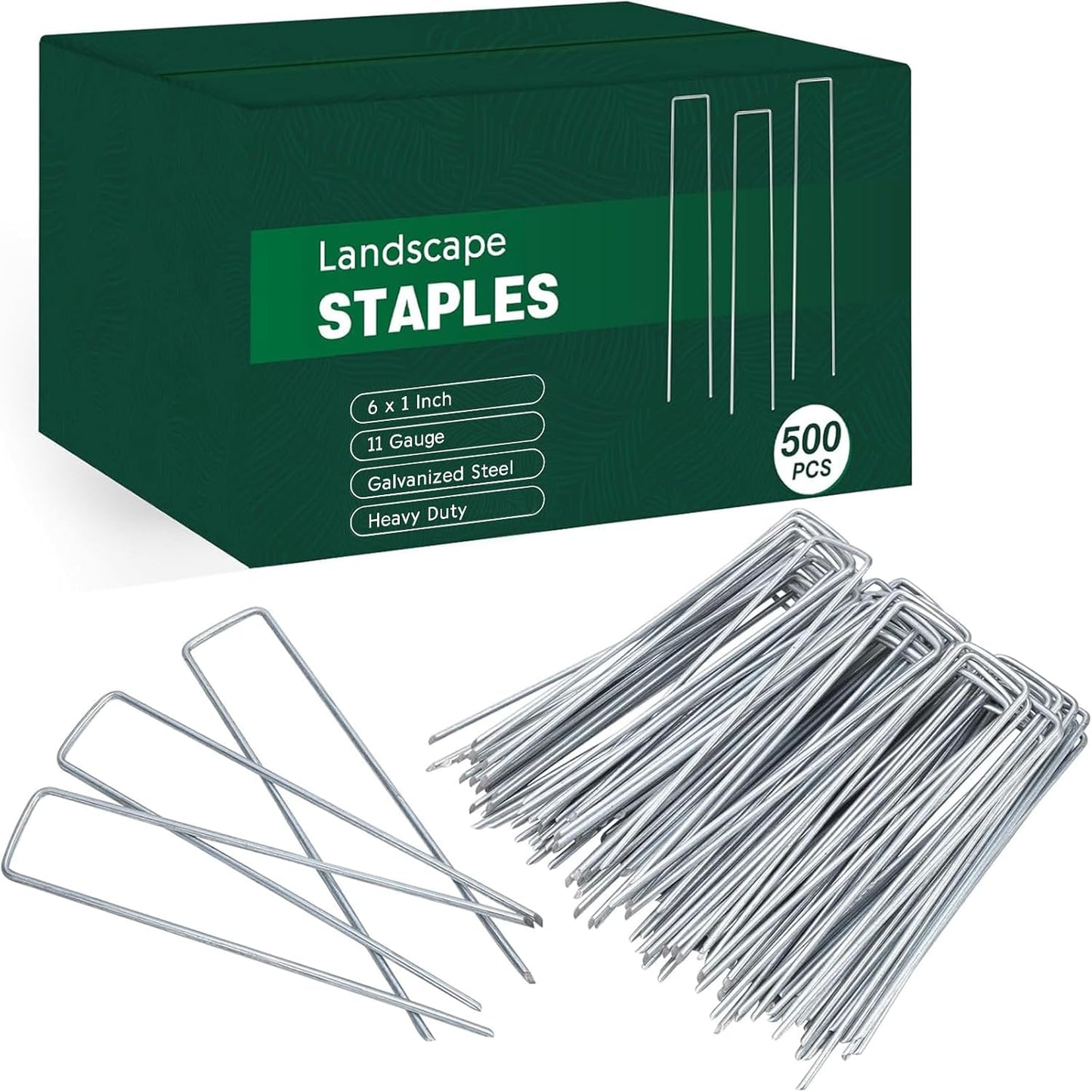 CEWOR 500 Pack 6 Inch Landscape Staples for Garden Use