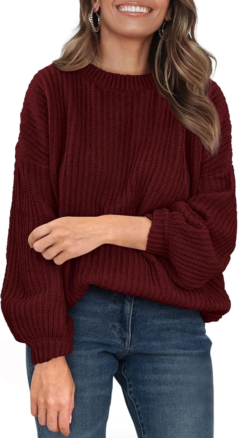 Fall Sweaters for Women 2025 Fashion Long Sleeve Knit Tops