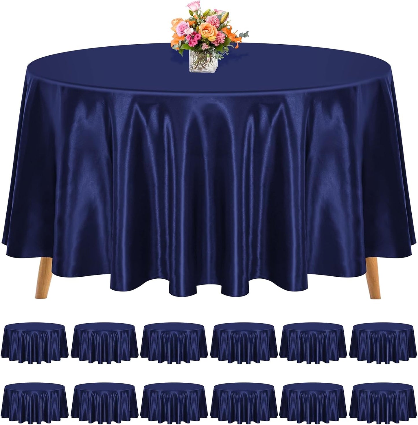 120 Inch Navy Blue Round Tablecloths for Elegant Events