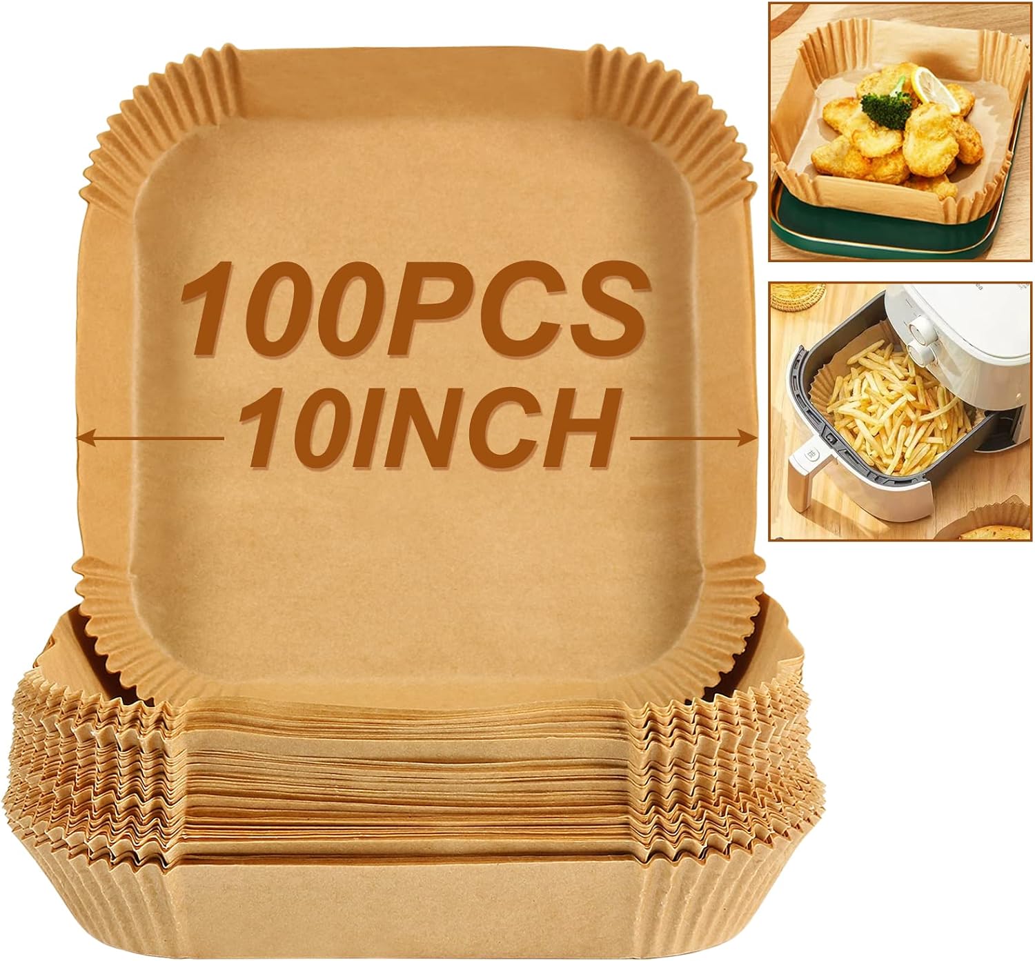 XL Air Fryer Liners, Set of 100 - Easy Cleanup!