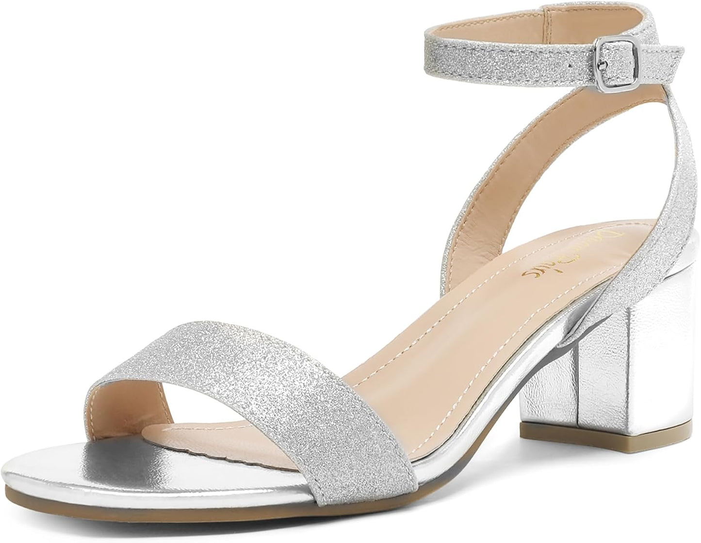 DREAM PAIRS Women's Open Toe Ankle Strap Chunky Heels Sandals