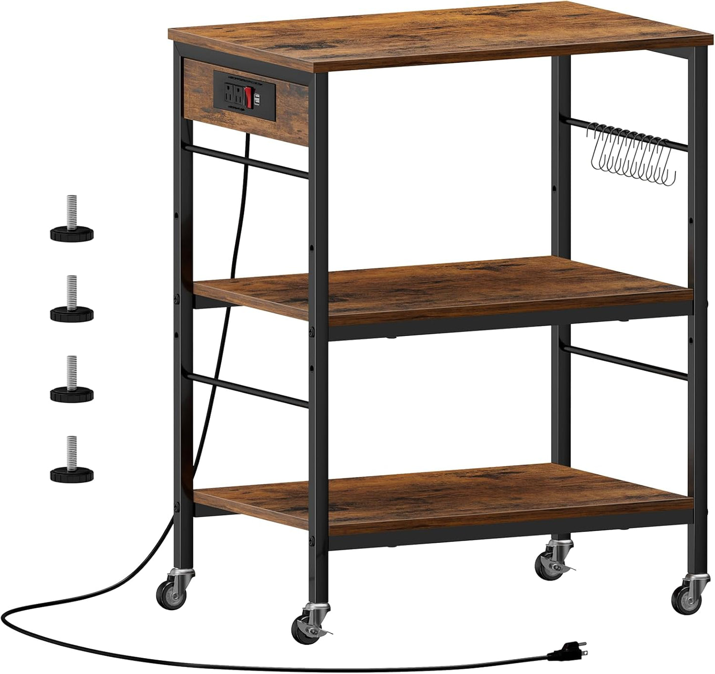 Rustic Brown ETELImicrowave Stand Cart