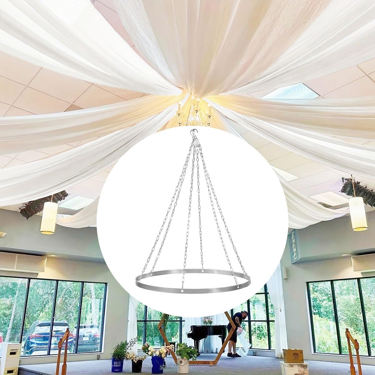 Ceiling Drapes Hanging Kit for Elegant Wedding Decor