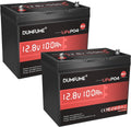 2 pack 12.8V 100Ah Mini LiFePO4 Battery - Lightweight 1280Wh