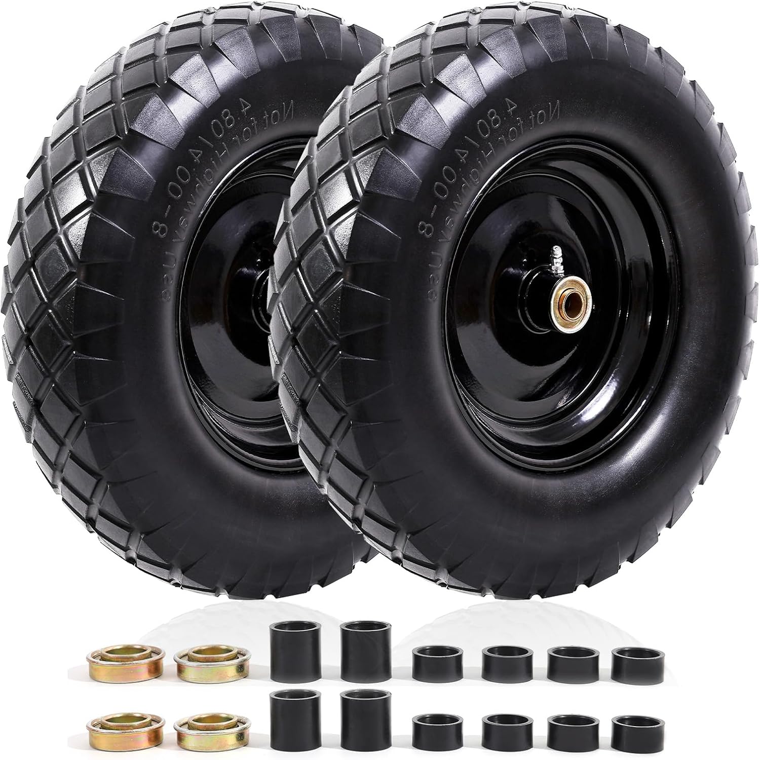 MZREXN 4.80/4.00-8 Flat Free Tire and Wheel for Utility Carts