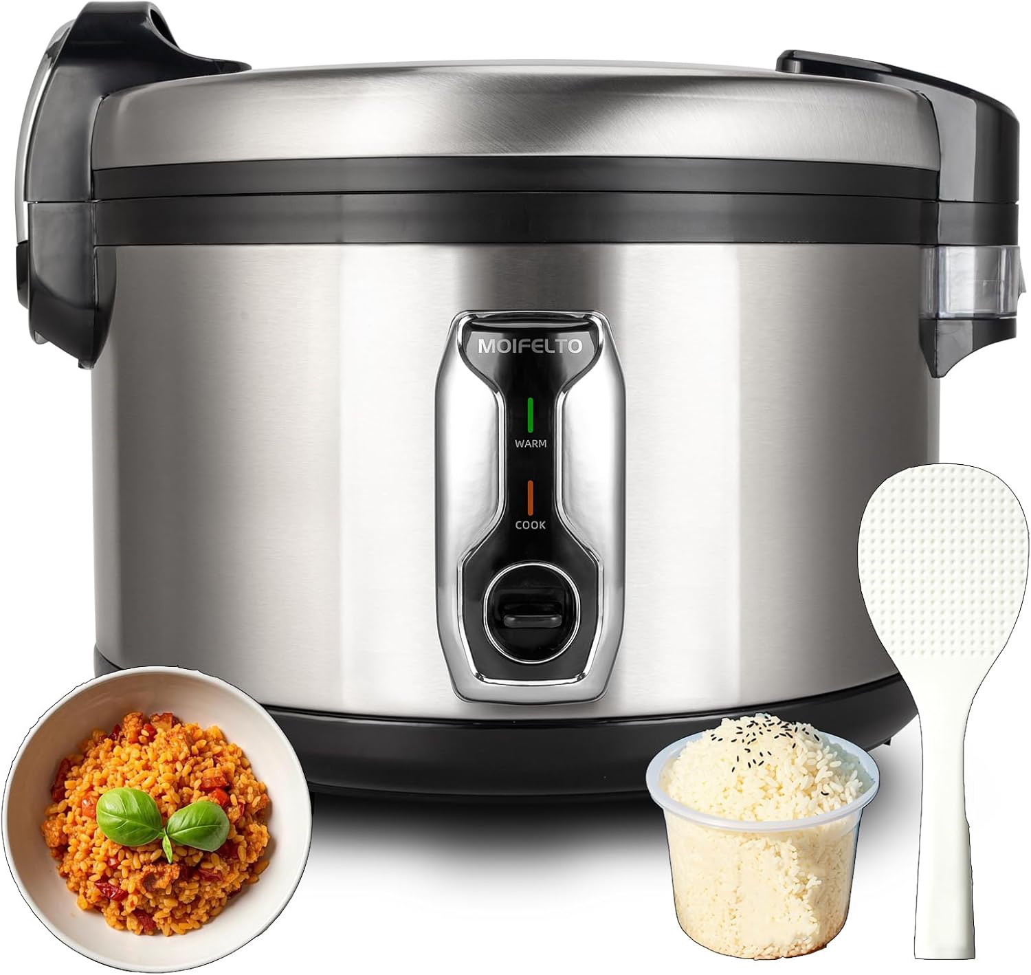 MOIFELTO 13.8QT Commercial Rice Cooker | One-Touch Operation | Auto Keep Warm