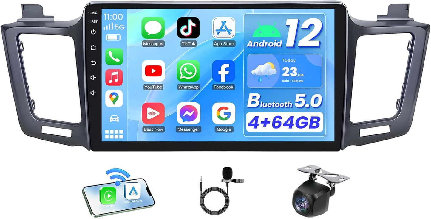 Car Radio for Toyota RAV4 2013-2018: 10.1in Touchscreen Upgrade
