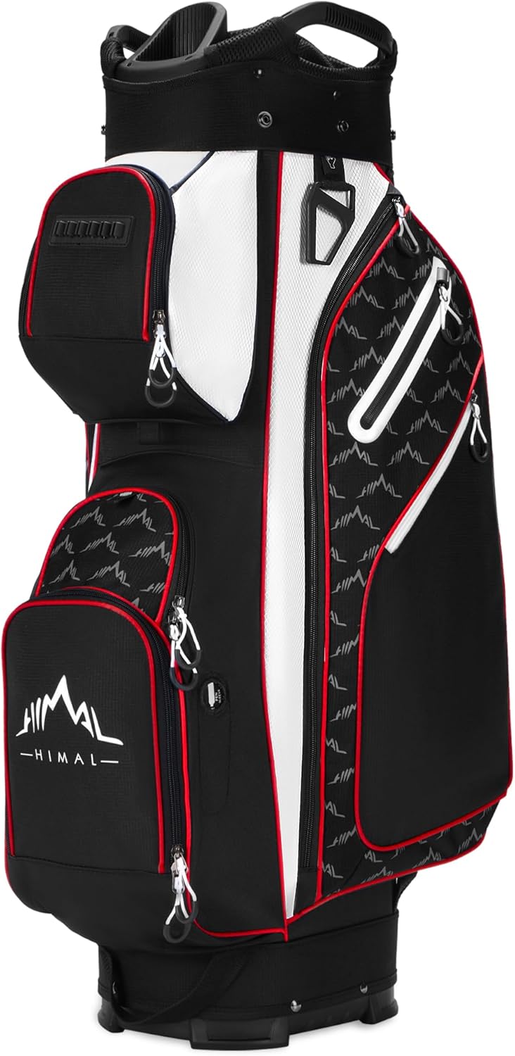 UNIHIMAL Men's 14-Way Golf Bag w/ Full Dividers, Pockets & Rain Cover