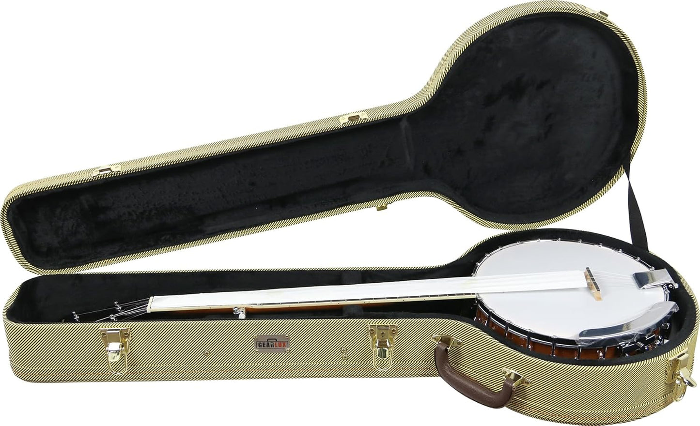 Gearlux Banjo Hard Case for 4-String and 5-String Banjos