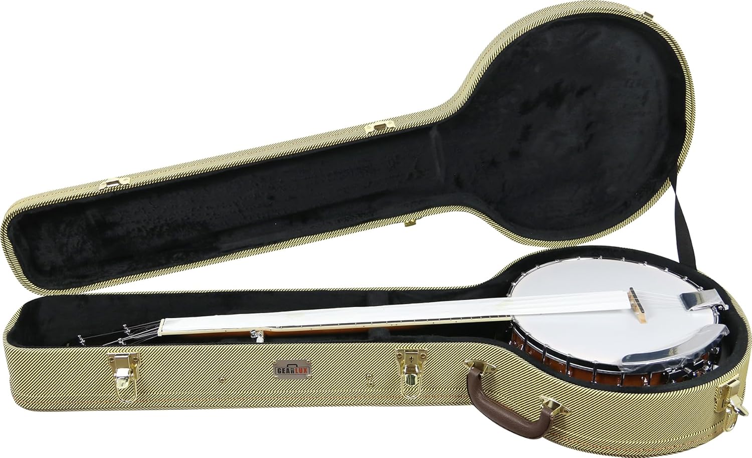 Gearlux Banjo Hard Case for 4-String and 5-String Banjos