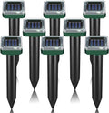 Mole Repellent Solar Powered 8 Pack Sonic Spikes - Yard Pest Deterrent