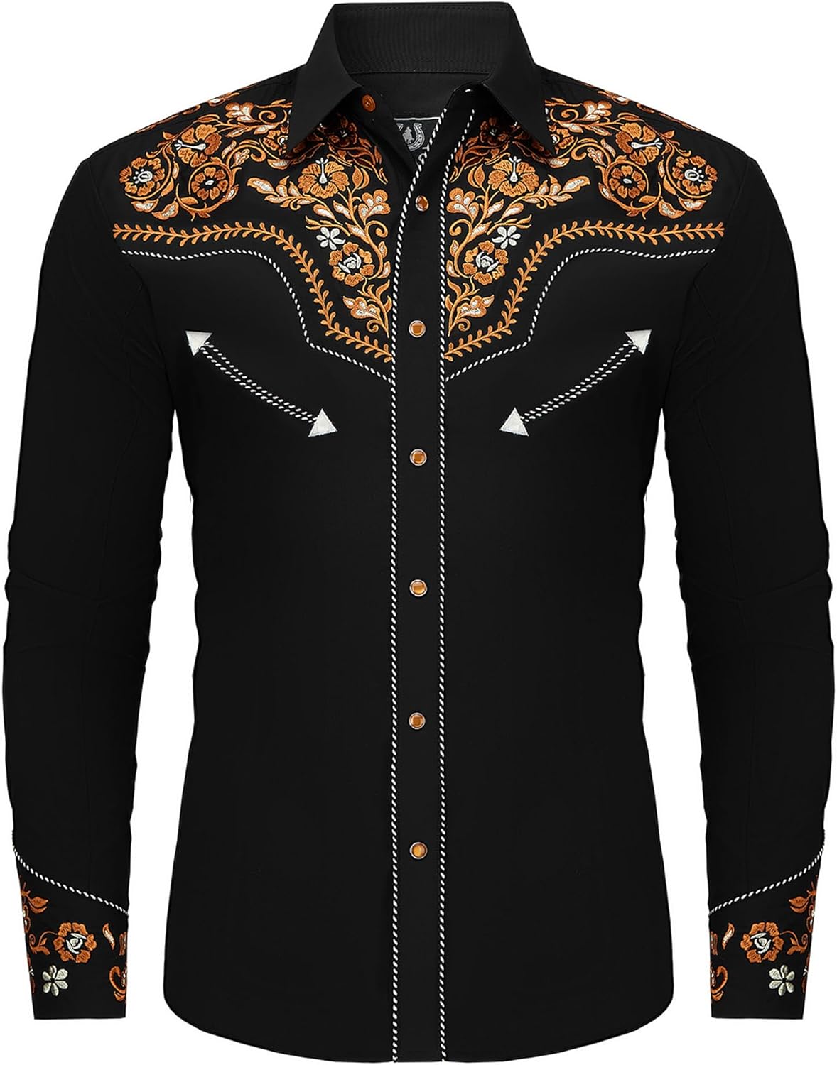 Stylish Western Embroidered Cowboy Shirts for Men - Casual Wear