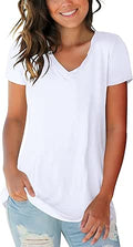 Womens V Neck Tee Casual Short Sleeve and Long Sleeve T Shirts
