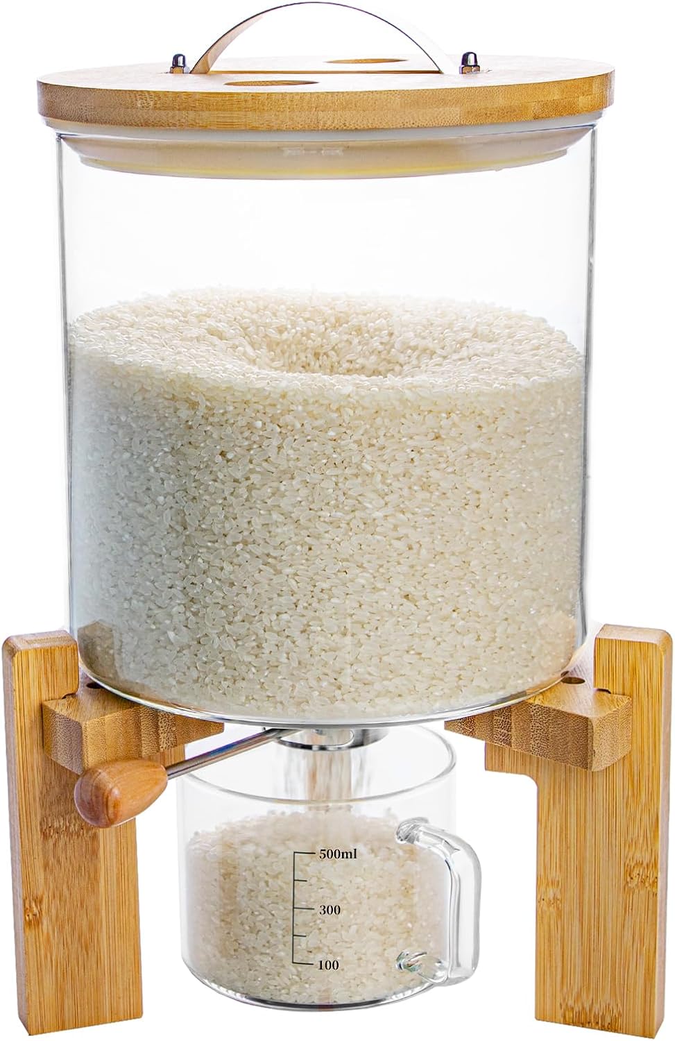 Rice Dispenser and Storage Container for Kitchen Organization