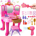 Toddler Vanity Magic Makeup Set Table and Chair - Musical Mirror