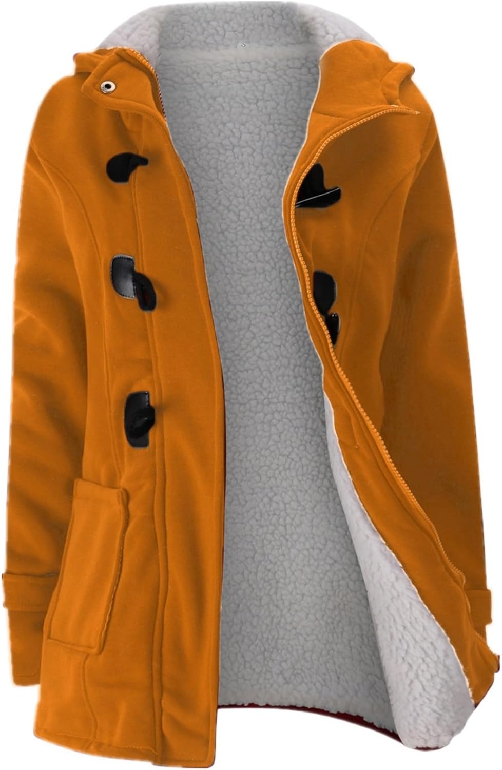 JiangWu Womens Fashion Horn Button Fleece Thicken Coat Review