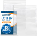 13 x 15 Reclosable Zip Poly Bags 100 Count - Heavy Duty Seal