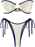 ZAFUL Metal Ring Bandeau Swimsuit for Chic Beach Outings