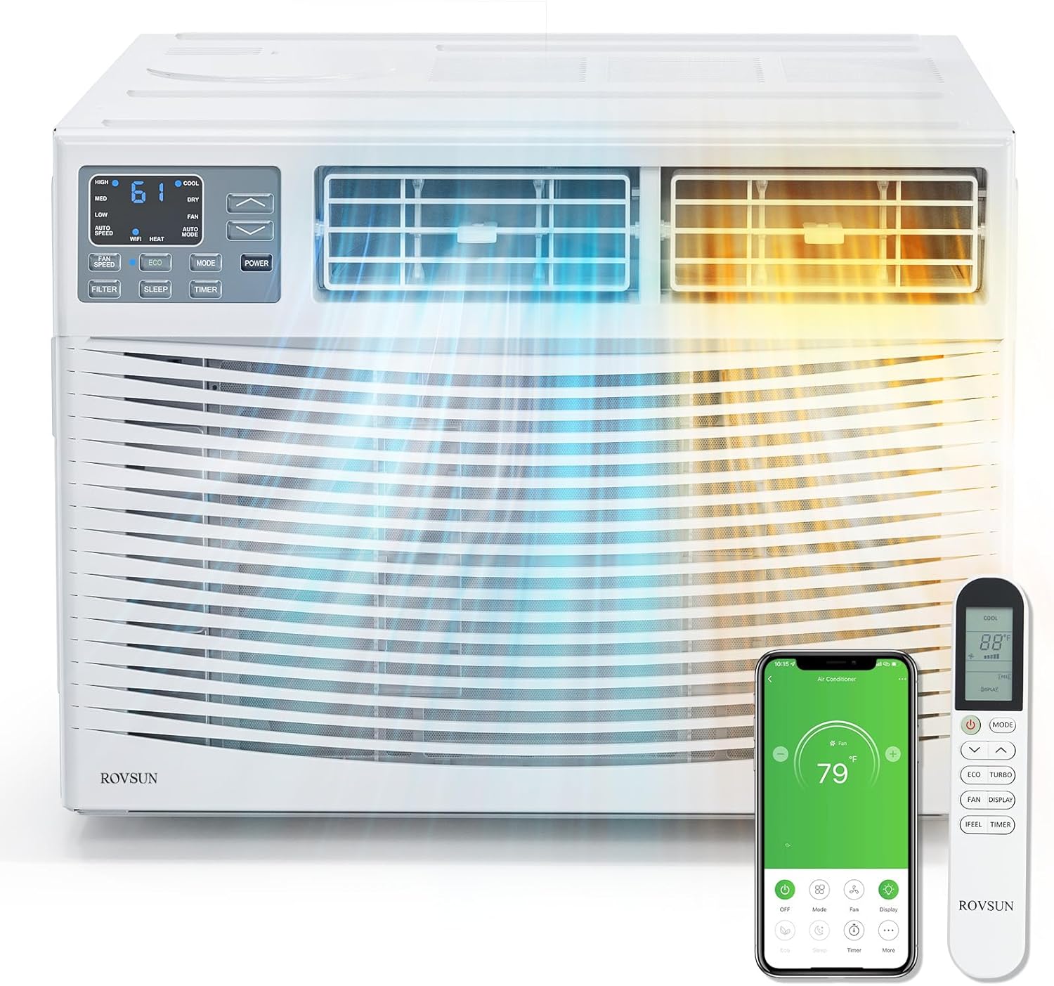 ROVSUN 8000 BTU Window Air Conditioner with Heat - Smart Control
