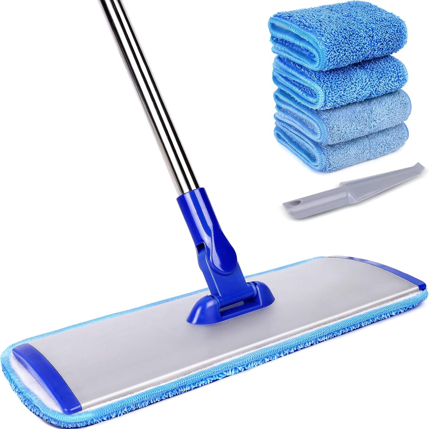 Conliwell 18 Microfiber Mop System - 4 Reusable Pads - Effortless Floor Cleaning